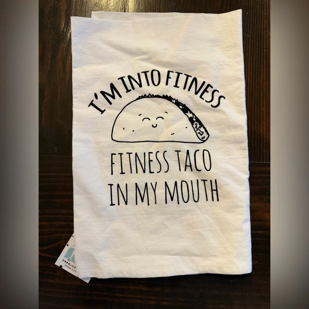 Funny 'I'm Into Fitness' Taco Tea Towel